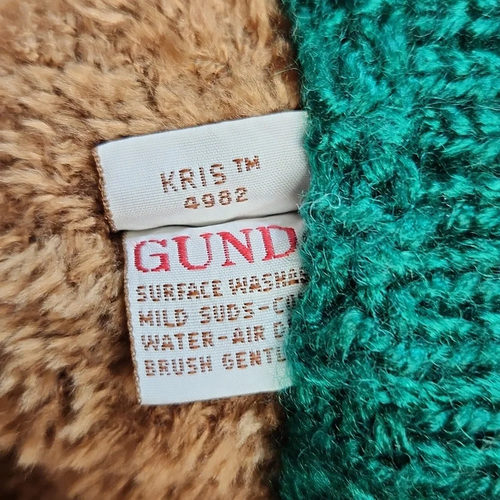 Vintage Gund Inc Kris 4982 Plush Toy with Christmas Teal and Brown